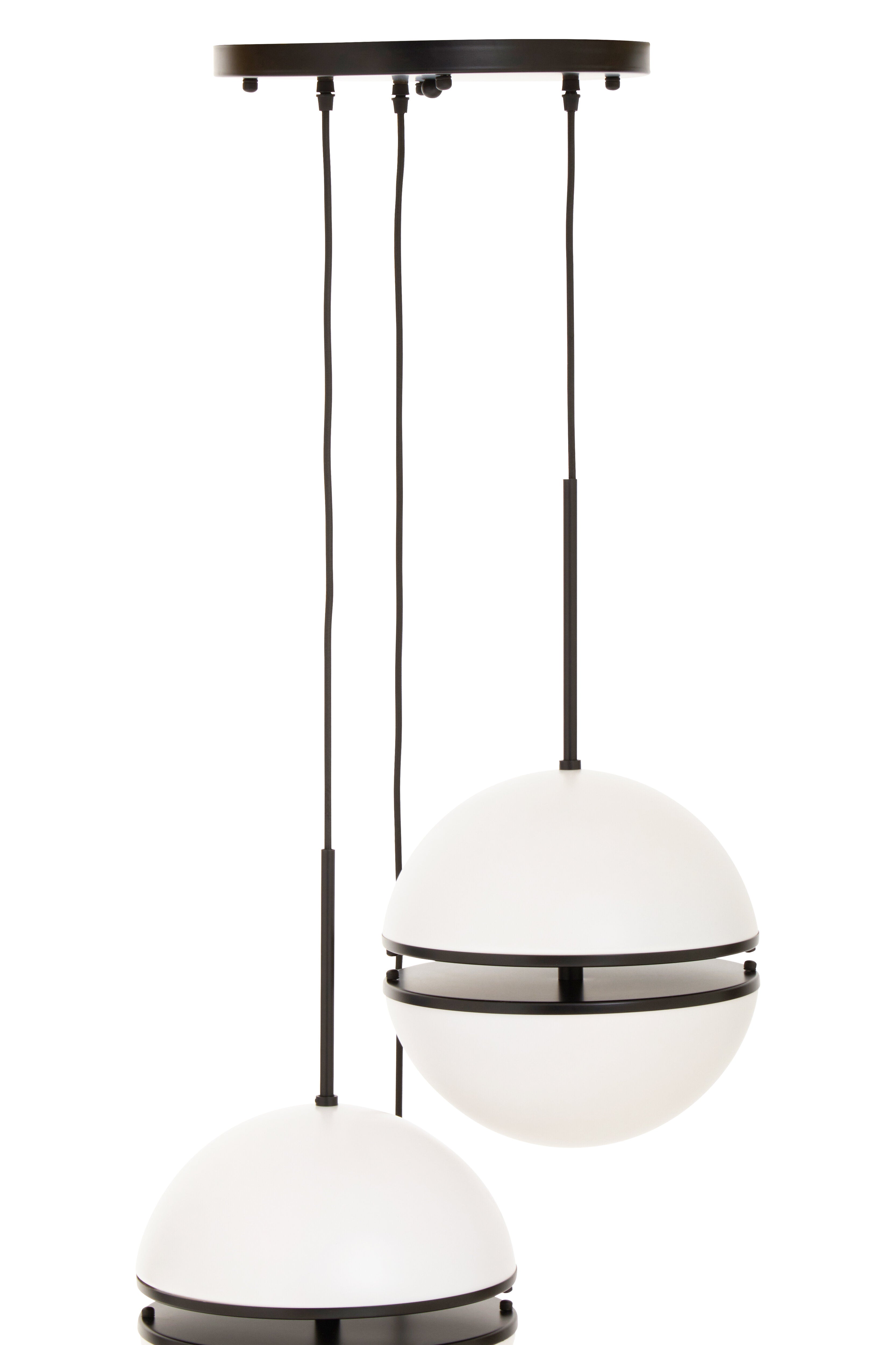 Abira Three Ball Matte Black Pendant Light